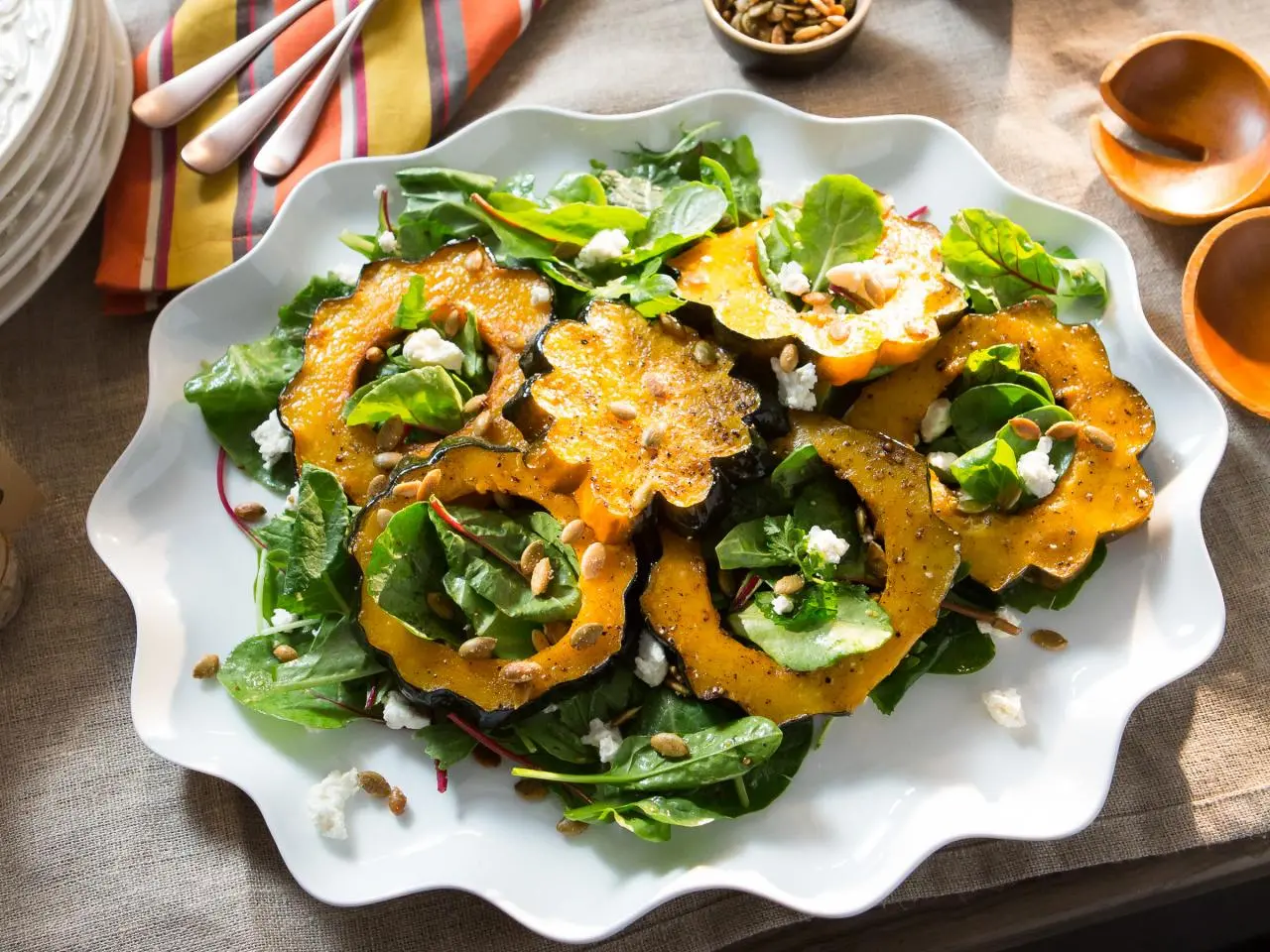 Acorn Squash with Baby Bitter Greens Recipe | Valerie Bertinelli