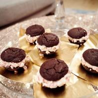 Detail of the Peppermint Patty Sandwich Cookies, as seen on Food Network’s Giada’s Holiday Handbook, Season 1.