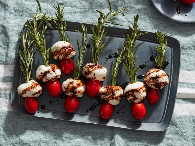 Caprese Skewers with Plum Balsamic Drizzle Recipe | Ree ...