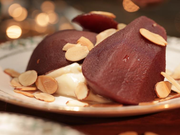 Mulled Wine Poached Pears With Toasted Almonds Recipe | Damaris ...