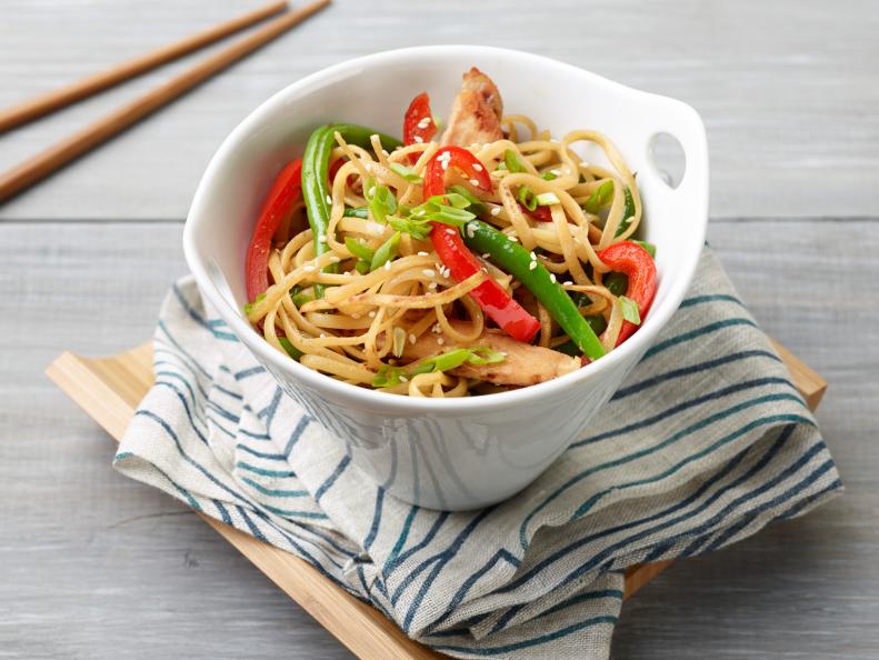 Food Network Kitchen’s Stir-fried noodles from 7 Things to Make with Leftover Cooked Pasta for KIDS CAN BAKE/KIDS CAN MAKE/EASTER, as seen on Food Network.