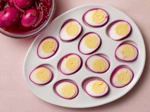 Food Network Kitchen’s Beety Pickled Eggs from Easter SEO for KIDS CAN BAKE/KIDS CAN MAKE/EASTER, as seen on Food Network.