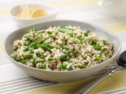 Food Network Kitchen’s Slow Cooker Asparagus Barley Risotto from Slow-Cooker Recipes for Easter for KIDS CAN BAKE/KIDS CAN MAKE/EASTER, as seen on Food Network.