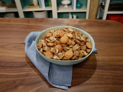 Jeff Mauro's Apple Pie Party Mix is seen on the set of Food Network's The Kitchen, Season 8.