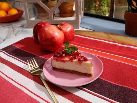 Cheesecake with Pomegranate Sauce