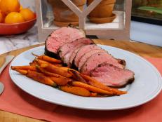 Jeff Mauro's Porcini Rubbed Roast Beef is seen on the set of Food Network's The Kitchen, Season 8.
