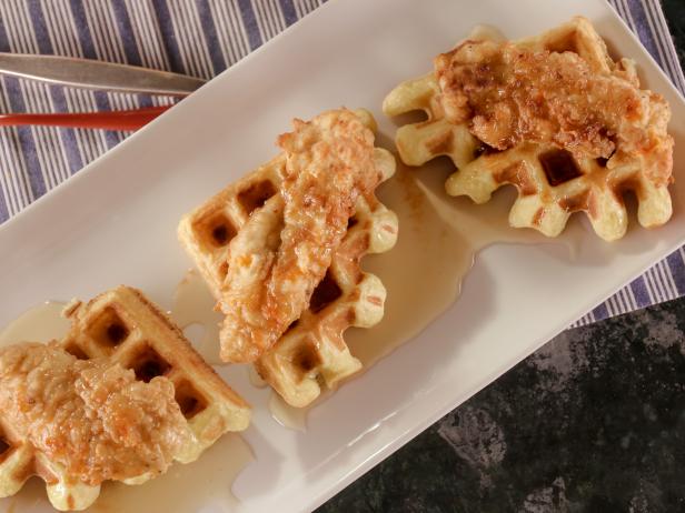 Buttermilk Waffles With Buttermilk Fried Chicken Tenders Recipe Bobby Flay Food Network