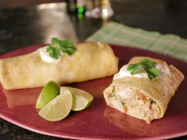 Tortilla Omelet Burrito with Pulled Chicken and Salsa Verde