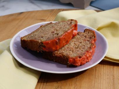 Geoffrey Zakarian's Strawberry Cheesecake Banana Bread is seen on the set of Food Network's The Kitchen, Season 7.