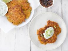 Traditional latkes get a superfood upgrade when you use vitamin A-rich sweet potatoes