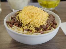 The chili recipe at this 1950s-style diner is so old that it came with the building when the LoGuercio family bought the place. Laced with beef cracklings and two secret spice blends, this meaty chili tastes extra delicious served over spaghetti and topped with cheese, onions and oyster crackers.