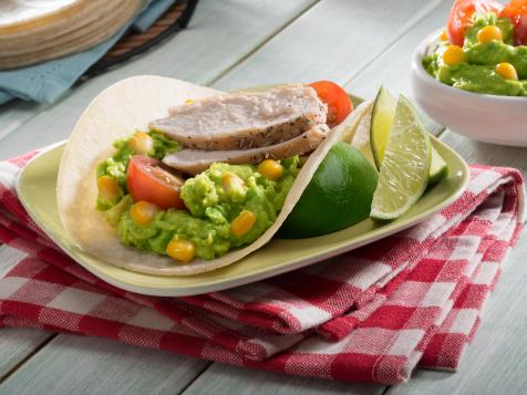 Lime Rubbed Chicken Tacos with Corn Guacamole