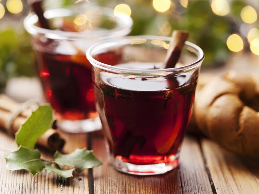 closeup of mulled wine, focus on the anise star, shallow dof