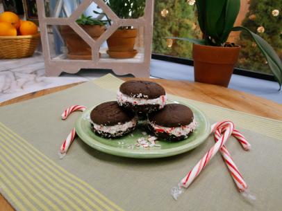 Katie Lee's Chocolate Peppermint Whoopie Pie is seen on the set of Food Network's The Kitchen, Season 8.
