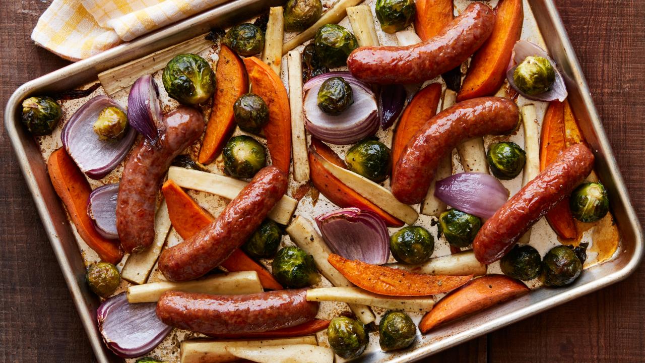 Sheet-Pan Sausage With Peppers and Tomatoes Recipe - NYT Cooking