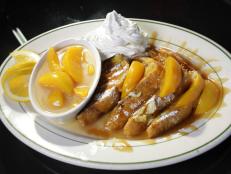 “The Flavor Table is Mom’s cooking,” says Jaleel White, who heads to this home-style restaurant to indulge in a favorite comfort food mash-up: Peach Cobbler French Toast. Sugary peaches are simmered with fresh vanilla bean to make a rich filling that’s served with cinnamon-laced French toast.