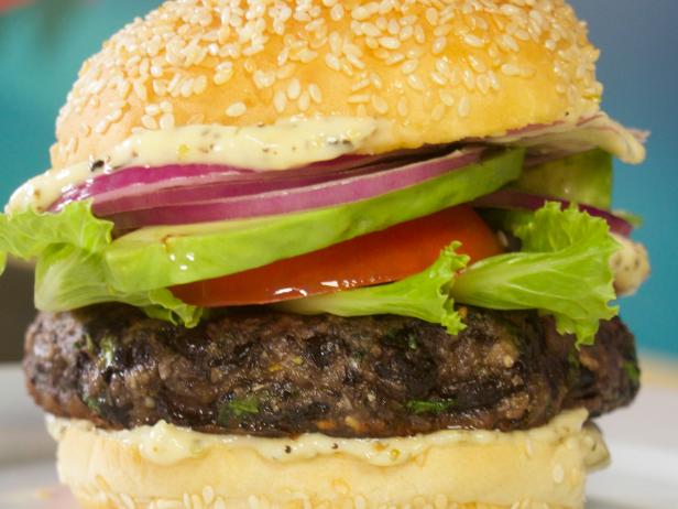 Black Bean Veggie Burgers With Greek Mayo Recipe Amanda Freitag Food Network