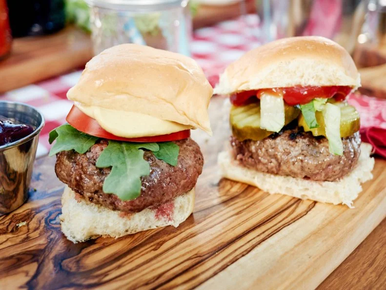 Detail of Host Giada de Laurentiis' Juicy Lucy Slider Bar, as seen on Food Network’s Giada Entertains, Season 1.