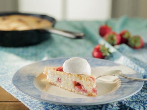 Buttermilk Strawberry Skillet Cake with Strawberry Whipped Cream and Jerry's Sugared Pecans