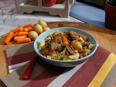 Sunny Anderson's Sunny's Easy Beefy Stew is seen on the set of Food Network's The Kitchen, Season 8.