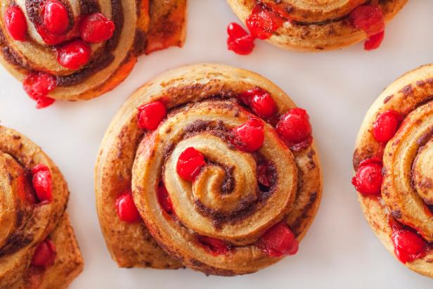 hot to roll red hots into cinnamon rolls by Jackie Alpers for the food network