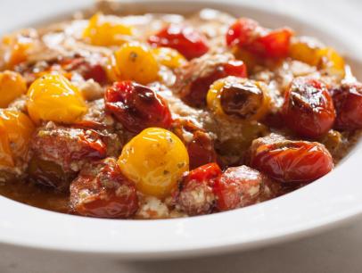 Blistered Tomatoes in The Snow prepared by Host Daphne Brogdon, as seen on Food Network's Daphne Dishes, Season 1.