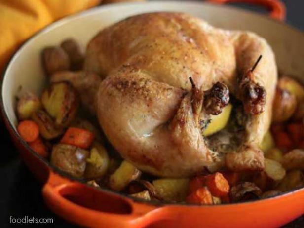 Easy Lemon Roasted Chicken with Carrots & Potatoes
