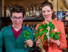 On the most recent episode of Foodie Call, Justin Warner remixes the Caprese salad, serving his with basil sorbet and a balsamic- and basil-infused "caviar."