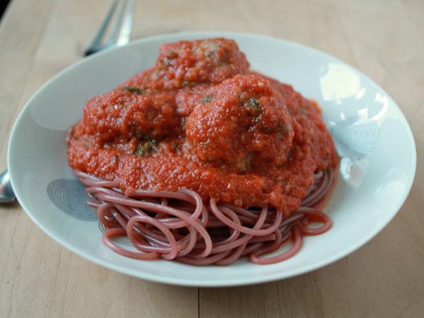 Red Wine Spaghetti and Meatballs