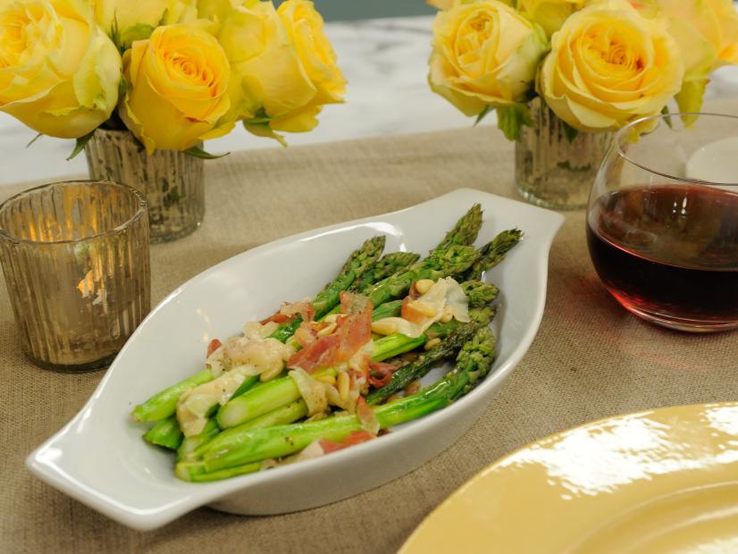 Roasted Asparagus with Prosciutto, Pine Nuts and Shaved Parmesan Recipe Marcela Valladolid