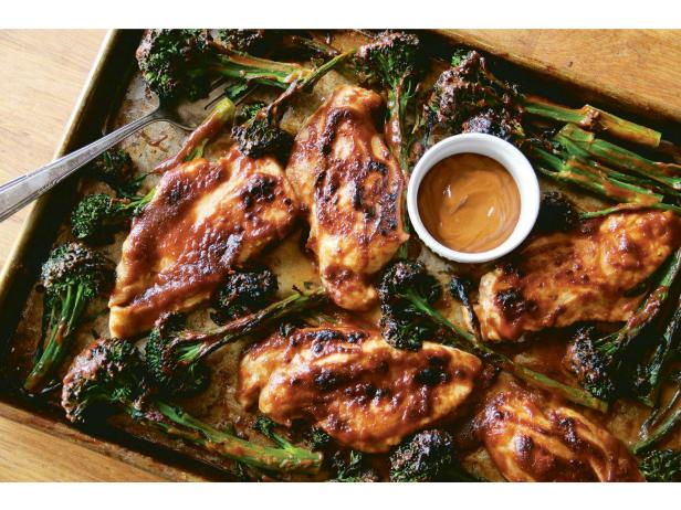 Chicken and Baby Broccoli with Spicy Peanut Sauce