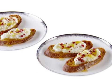 Crostini with Ricotta and Pink Peppercorns