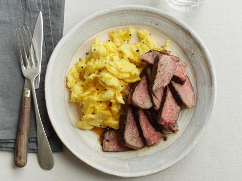 Rosemary Steaks with Cheesy Eggs