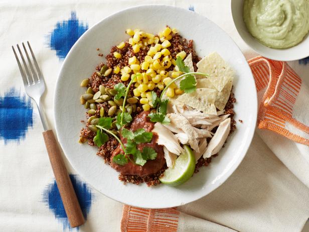 Quinoa Bowl With Chicken And Avocado Cream Recipe Food Network Kitchen Food Network