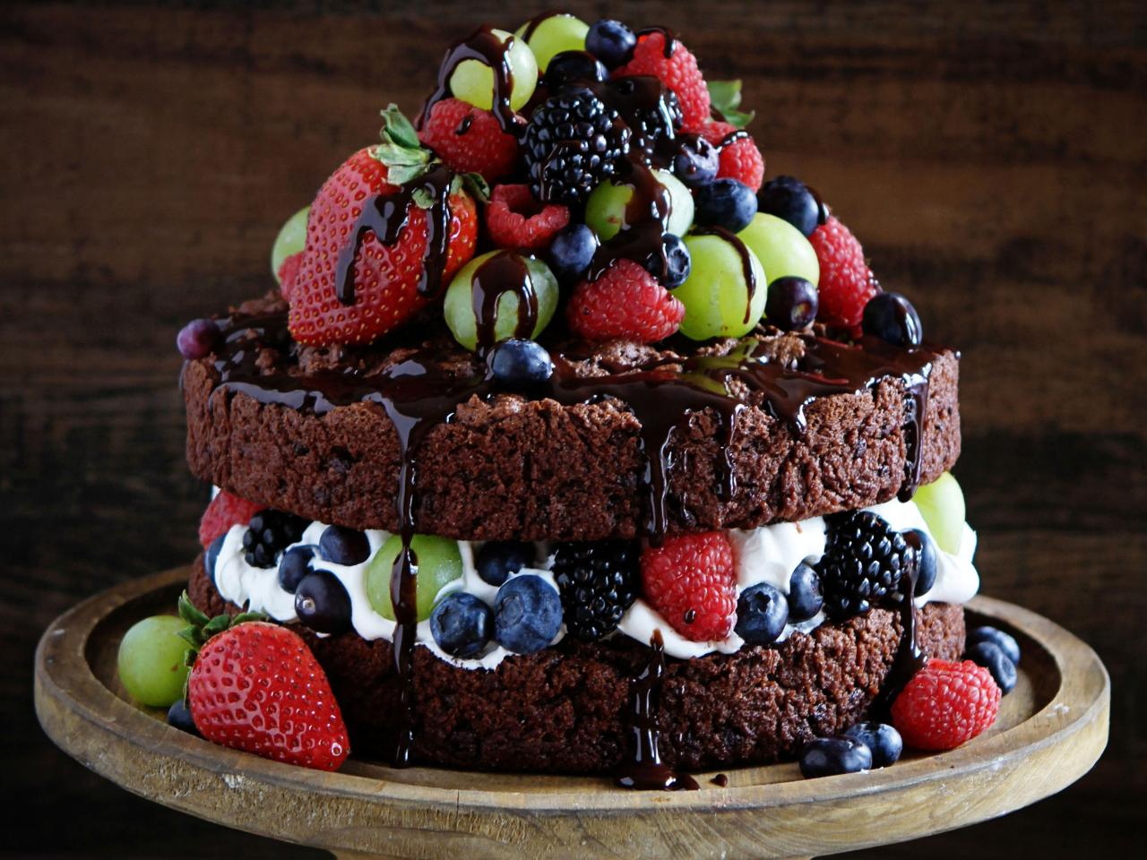 Naked Chocolate Cake Recipe | Amanda Rettke | Food Network