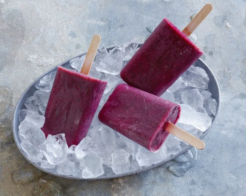 FNK HEALTHY BLUEBERRY-Â­LEMON BREAKFAST POPS, Food Network Kitchen,Blueberries, Low-Â­fat Plain Yogurt, Maple Syrup, Lemon, Frozen Pop Molds