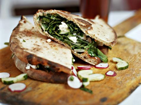 Watercress, Cucumber and Feta Sandwiches (Persian Piadine)