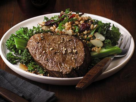 Beef Filets with Ancient Grains and Kale Salad