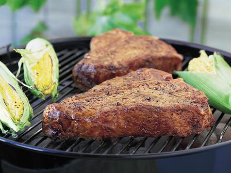 Grilled T-Bone Steaks with BBQ Rub