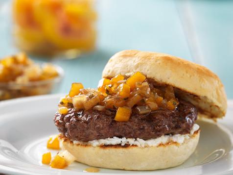 Old South Burgers with Peach Compote