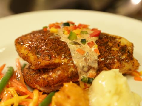 Poblano and Pepper Jack-Stuffed Chicken Breasts with Ancho Chile Cream Sauce