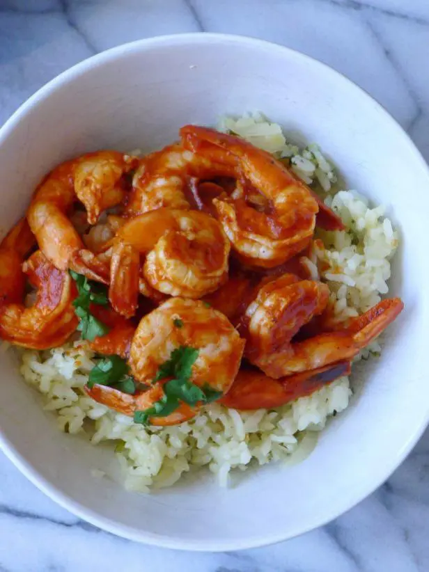 Spicy Chipotle Shrimp with Jalapeno Green Rice Recipe | Silvana Nardone ...