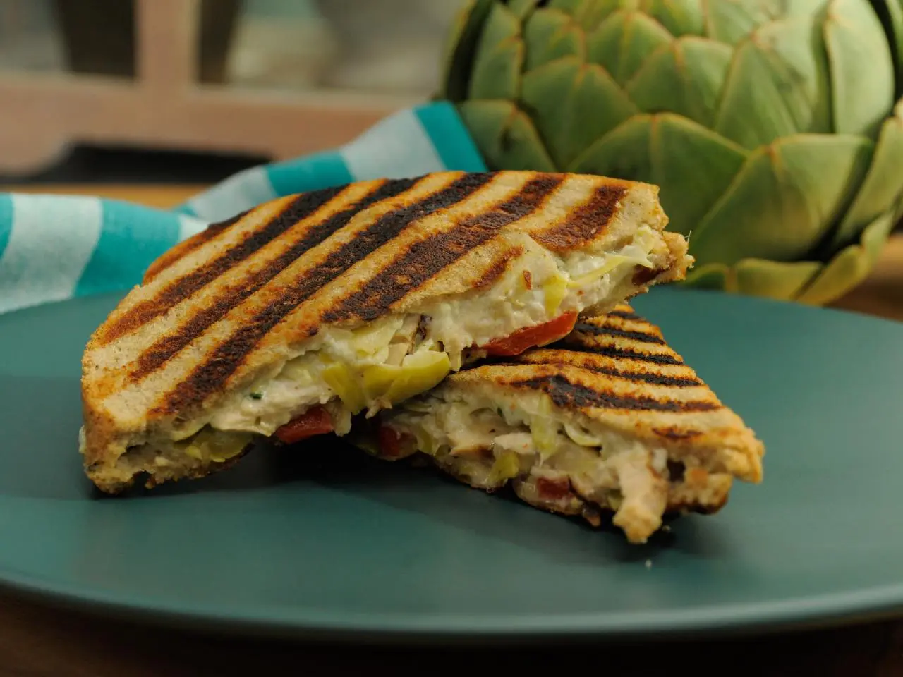 Artichoke and Spinach Dip Chicken Panini Recipe | Jeff Mauro