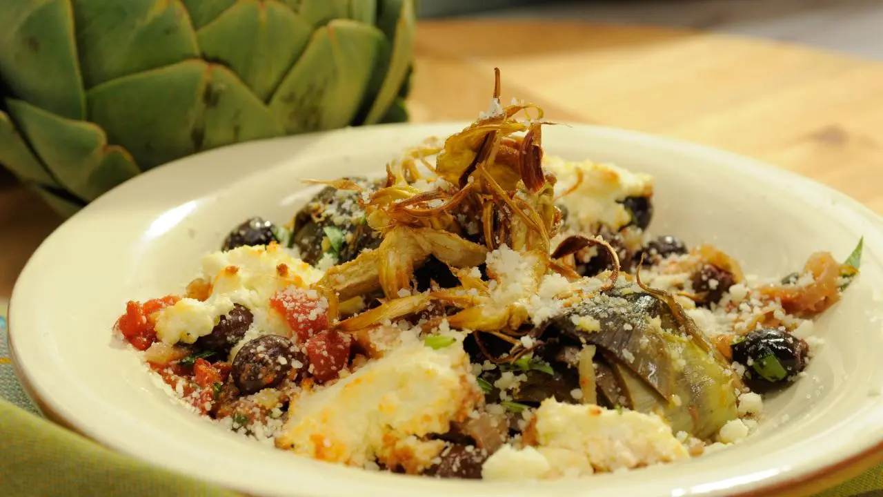 Baked Artichokes with Olives