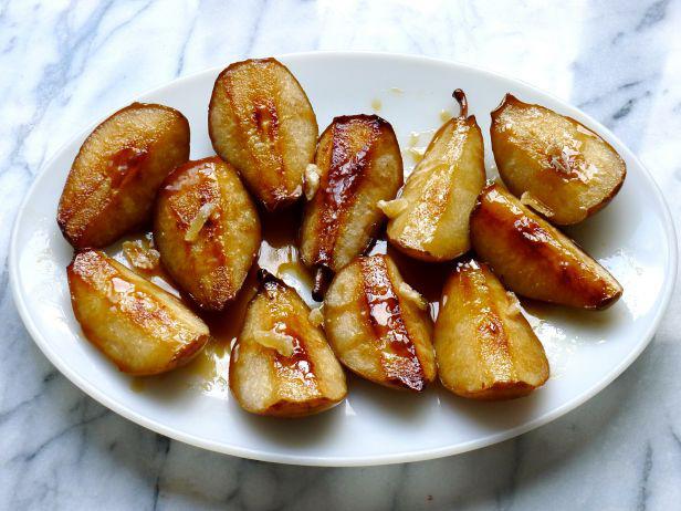 Cider-Roasted Caramelized Pears with Candied Ginger Recipe | Silvana ...