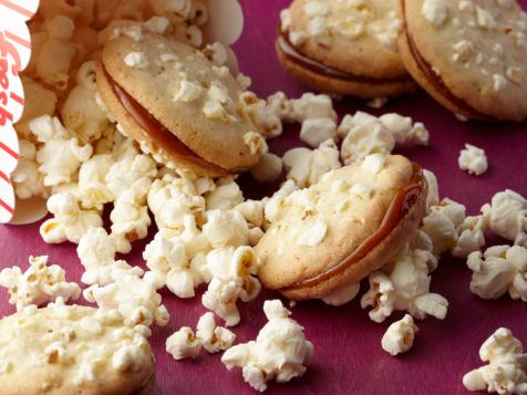 Popcorn Sandwich Cookies with Salted Caramel