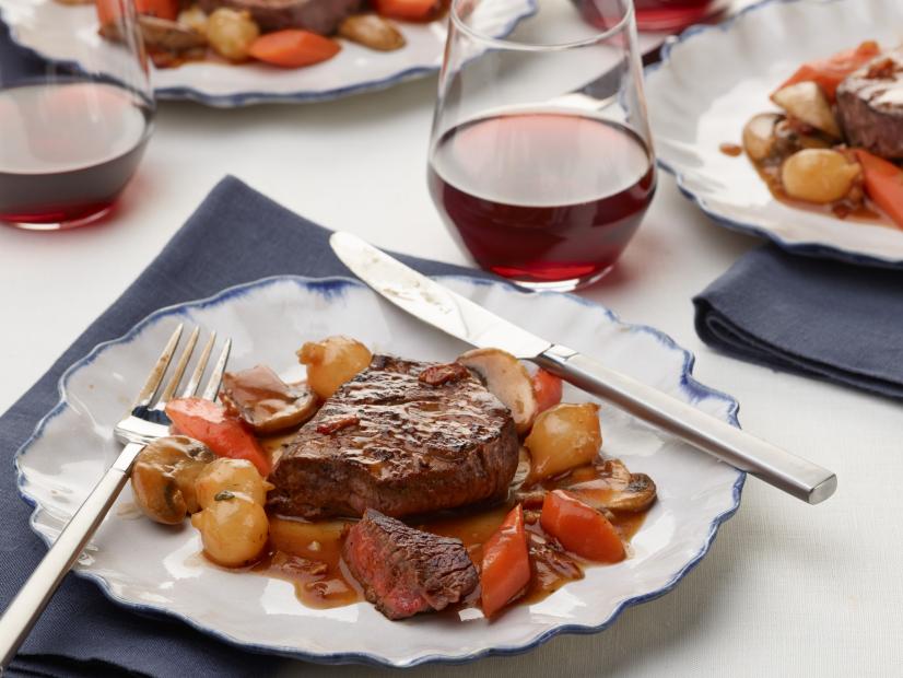 Ina Gartenâ  s Filet of Beef Bourguignon for THANKSGIVING/BAKING/WEEKEND COOKING, as seen on Food Network.com