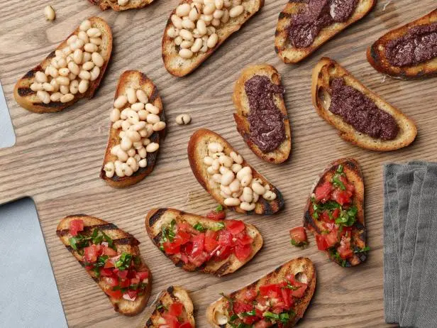 A Trio of Bruschetta Recipe | Bobby Flay | Food Network