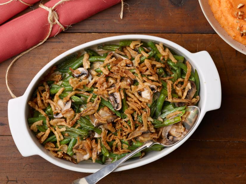 Food Networks Kitchenâ  s Make-Ahead Green Bean Casserole for THANKSGIVING/BAKING/WEEKEND COOKING, as seen on Food Network.
