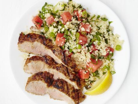 Grilled Pork Tenderloin with Watermelon Bulgur Salad